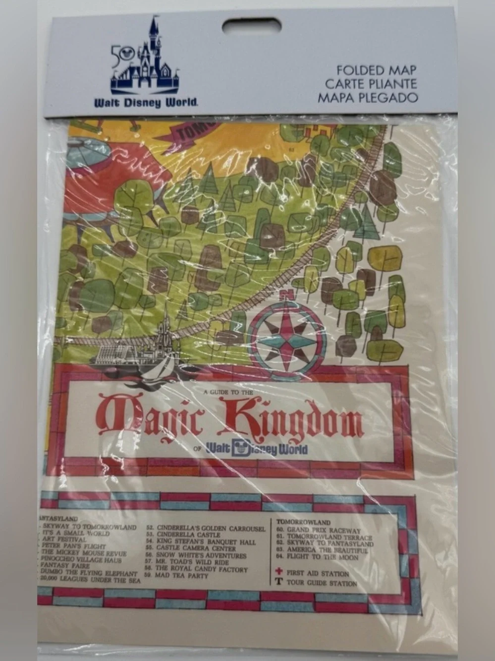 New Walt Disney World Parks merchandise 50th anniversary Folded Map - Picture 1 of 2